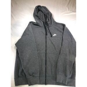 Nike Mens Sportswear Club Fleece Full Zip Hoodie Charcoal Grey XL BV2645-071